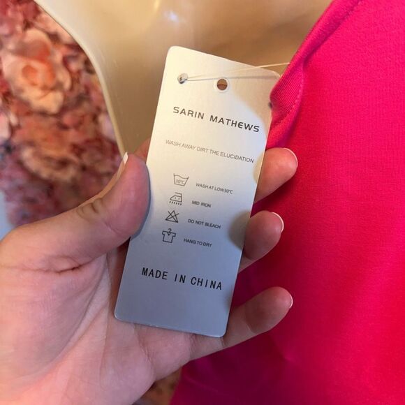 NWT (Small) Brand New Hot Pink One Shoulder Sleeveless Flowy Midi Dress - Picture 6 of 10